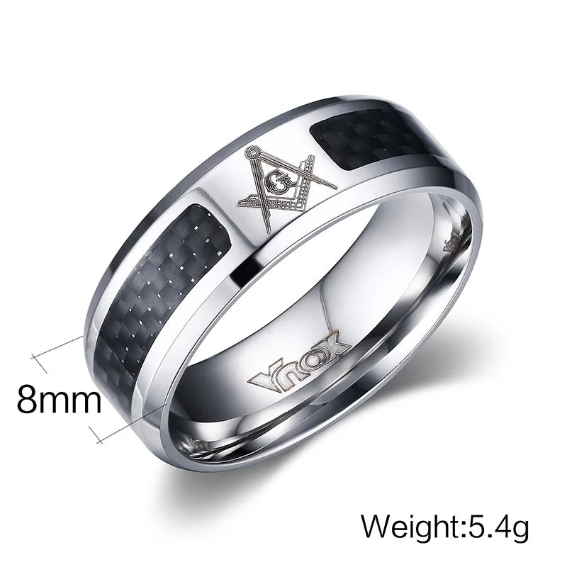 Width diagram for 8mm Masonic carbon-fiber band