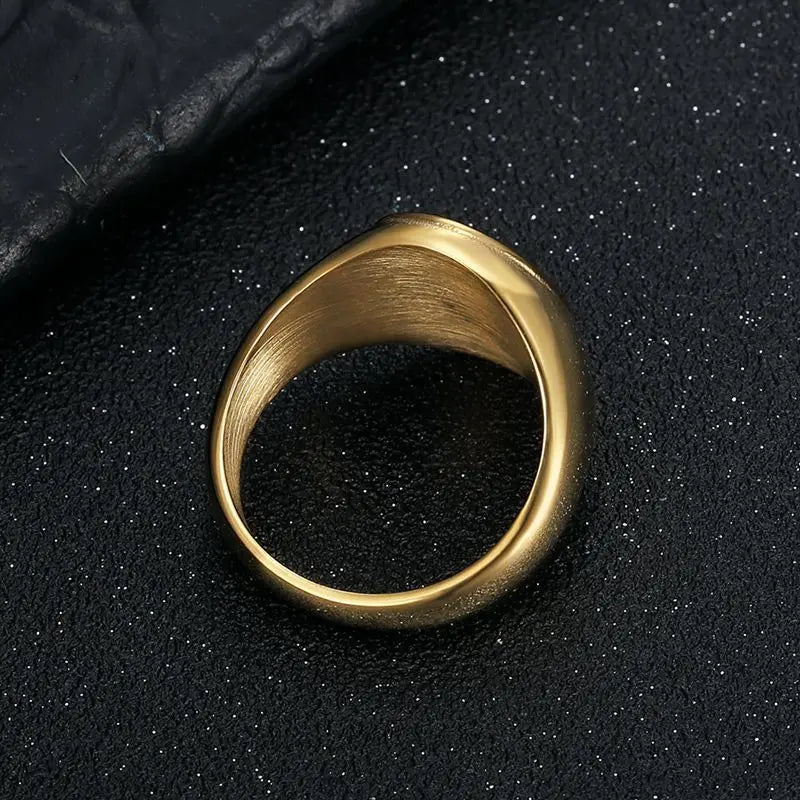 Rear of gold-tone polished Masonic band